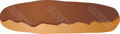 Chocolate icing covered eclair