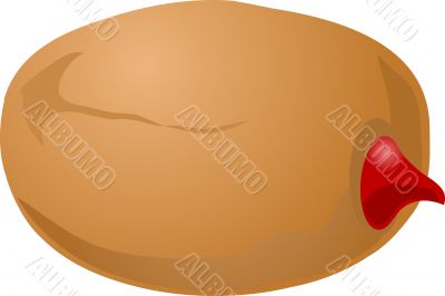 Bitten jam filled donut