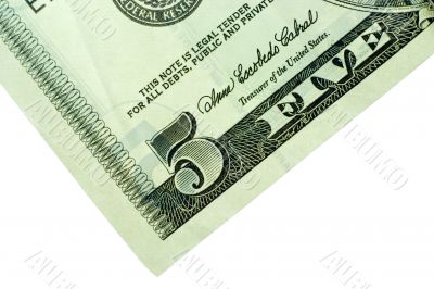 Corner of Five Dollar Bill