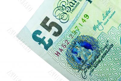 Corner of Five Pound Note