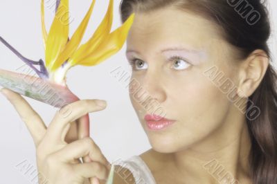 woman with a flower