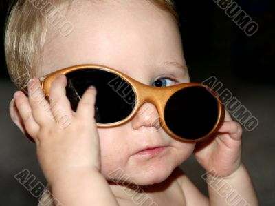 baby with sunglasses