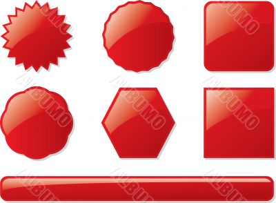 glass buttons red