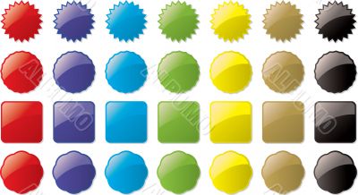 glass buttons colored