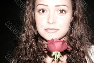 woman with rose