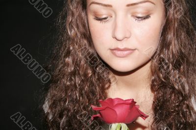 woman with rose