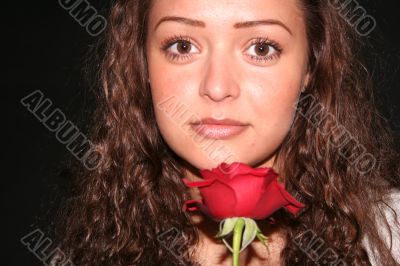 woman with rose