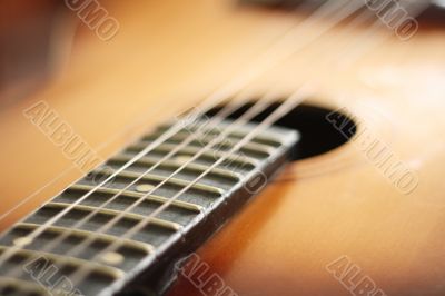 Wooden acoustic guitar