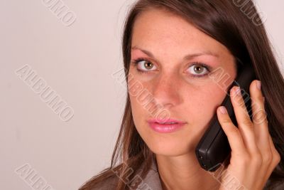 woman with a phone