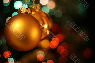 Christmas golden ball card