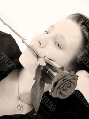 woman with rose