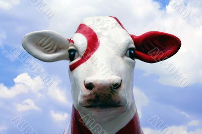 White and red Cow