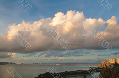 Cloudscape of friendship bridge, Macau