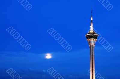 Top of tower over sky