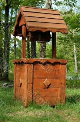 Wooden wishing well