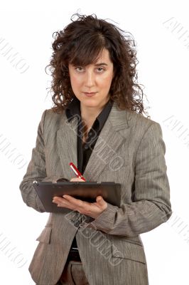 Business woman writing