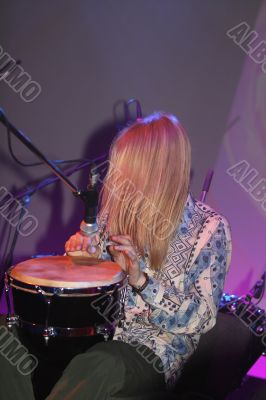 Playing drum