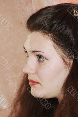 Half face portrait of woman