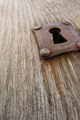 Old rusty keyhole