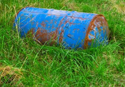 Barrel in grass