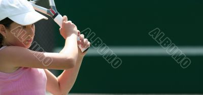 Girl playing tennis