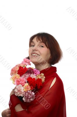 Woman with flowers