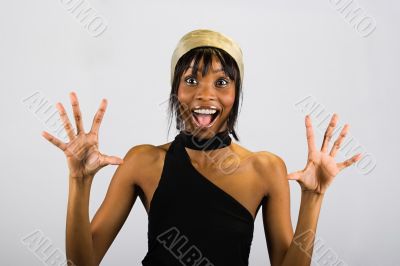 Surprised African girl