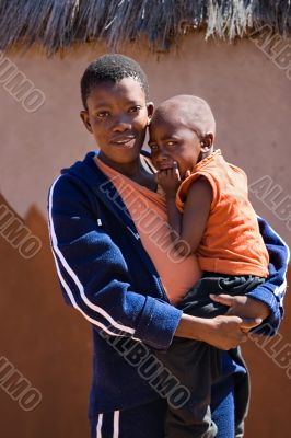 African Child and mother