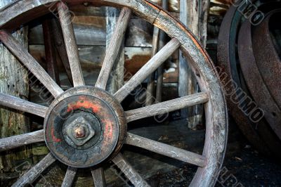 Old Wooden carriage wheel