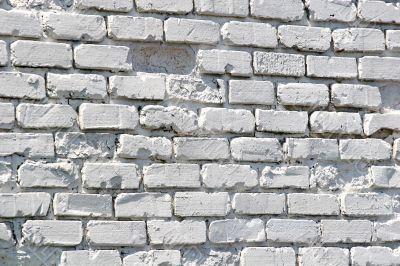 Old White Painted Brick