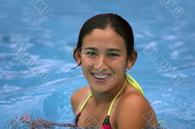 Happy teen girl smiling