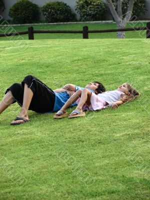 relaxing in the park