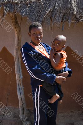 African child and mother