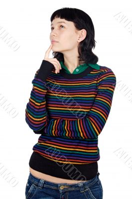 casual girl thinking