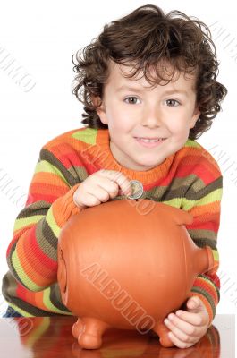 boy whit money box