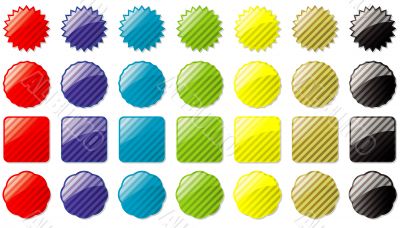 glass buttons colored stripe