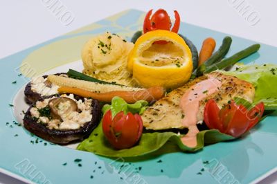 Fish and mushrooms