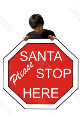 Young man Santa stop