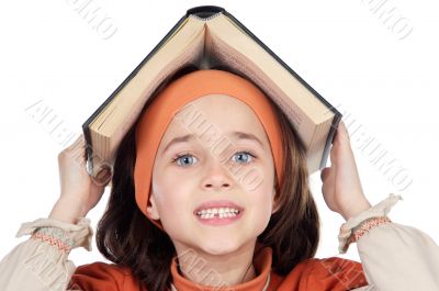 adorable girl studying