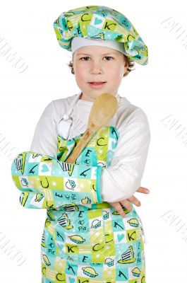 Adorable future cook
