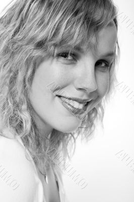 Portrait of a beautifull curly blond