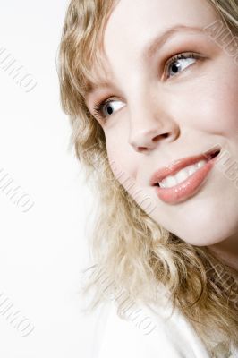 Portrait of a beautifull curly blond