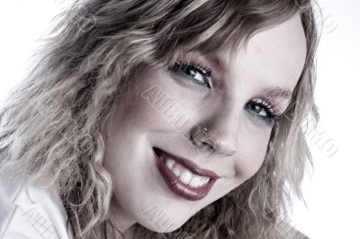 Portrait of a beautifull curly blond