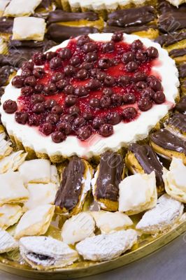 platter with cakes