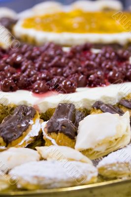 platter with cakes