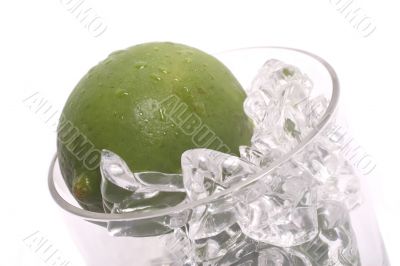 Lime and Ice In A Glass