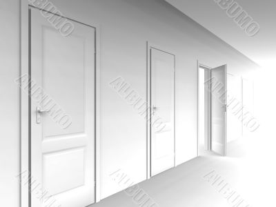 wall and opened door