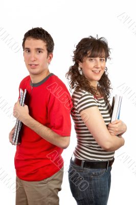 Two students with books