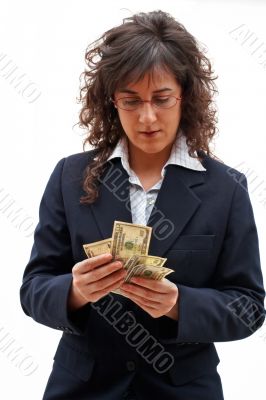 Business woman counting