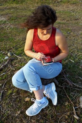Working in the grass